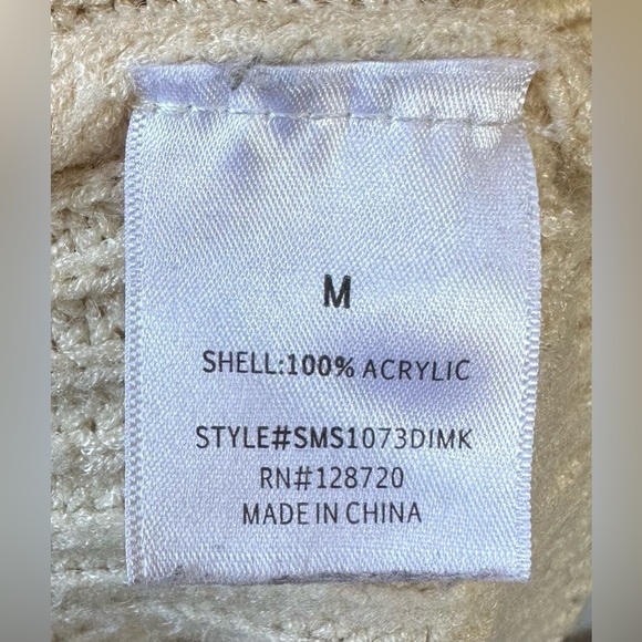 Louise Animal Colorblock Sweater cream black and leopard print size M medium - Picture 6 of 7